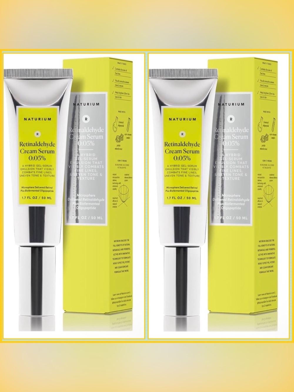 2 x Naturium Retinaldehyde Cream Serum 0.05% ~ 1.7 oz Each ~ lot of 2 💛💛
